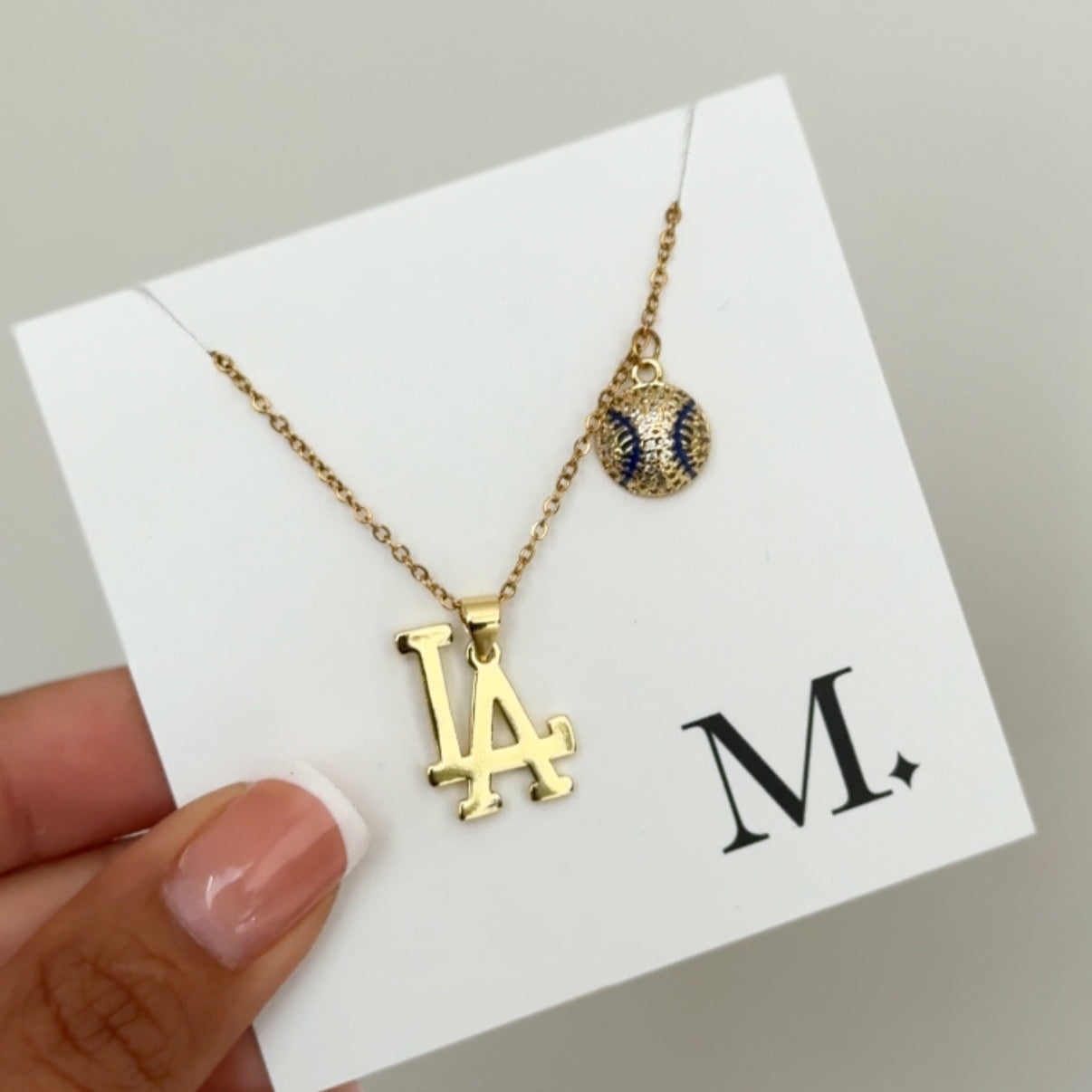 LA Baseball Necklace