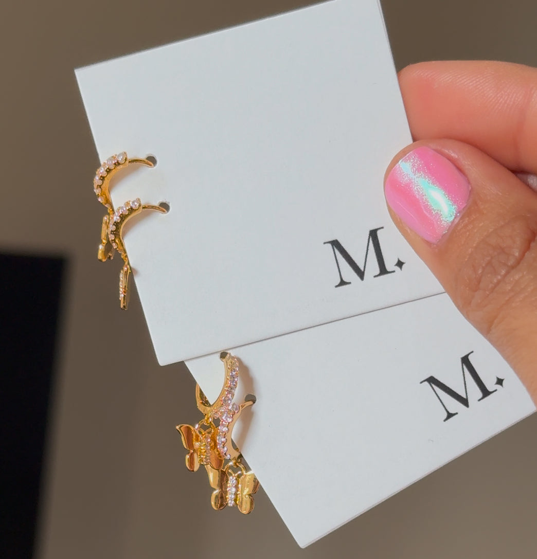 Small Butterfly Hoops