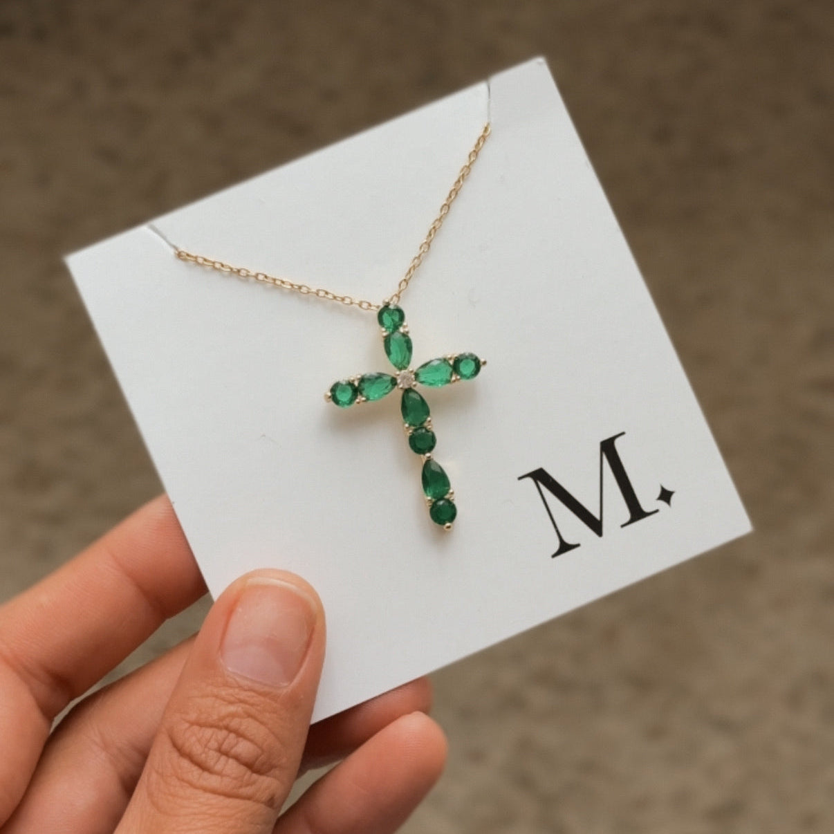 Green Cross Necklace