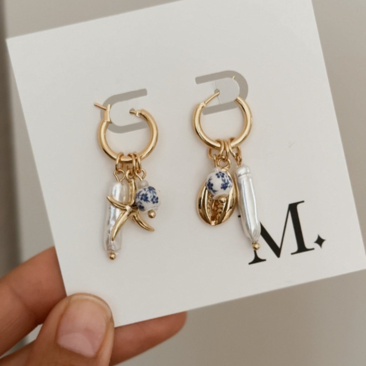 Beach Pearl Hoops