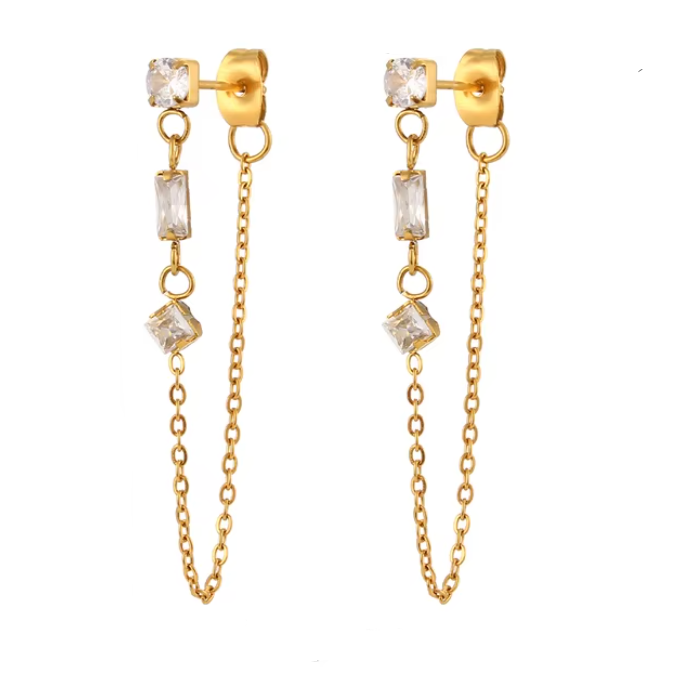 Amber Chain Earrings