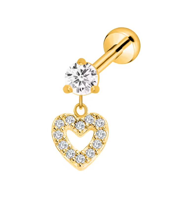 Drop Heart Stud