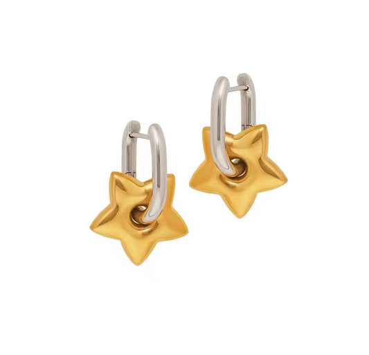 Two Tone Star Hoops