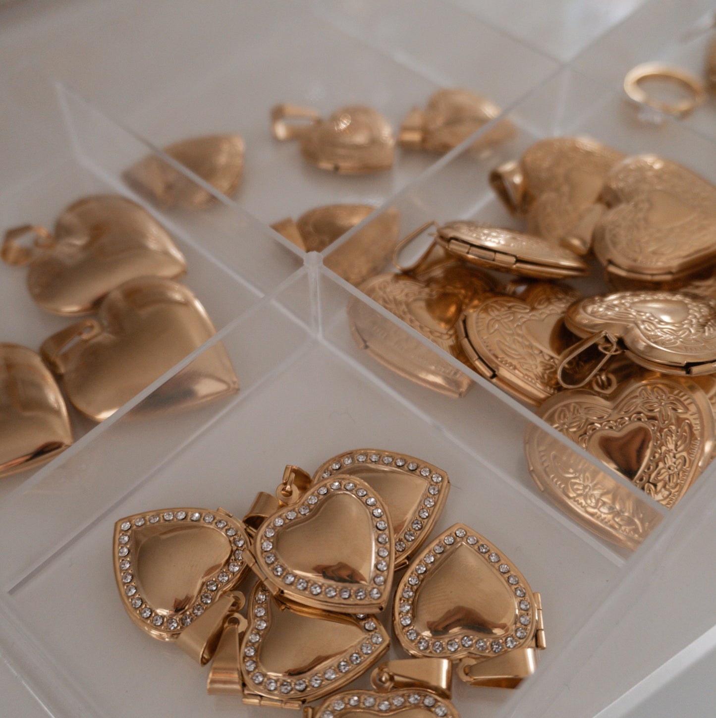 Sparkle Heart Locket Necklace (Medium)