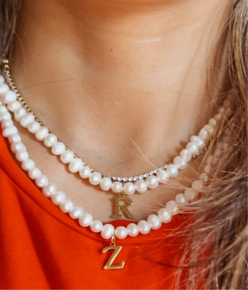 Fresh Pearl Initial Necklace