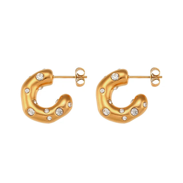 Stones Small Hoops