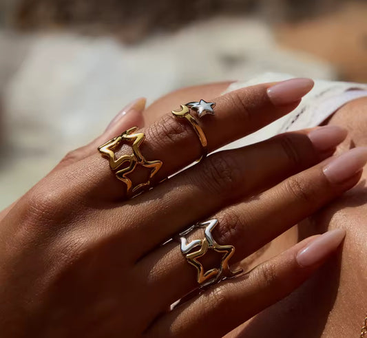 Two Tone Stars Ring