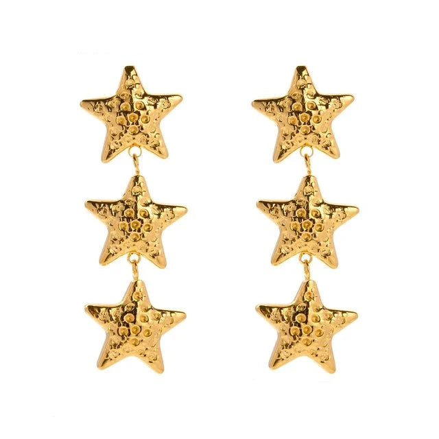 Triple Starfish Earrings