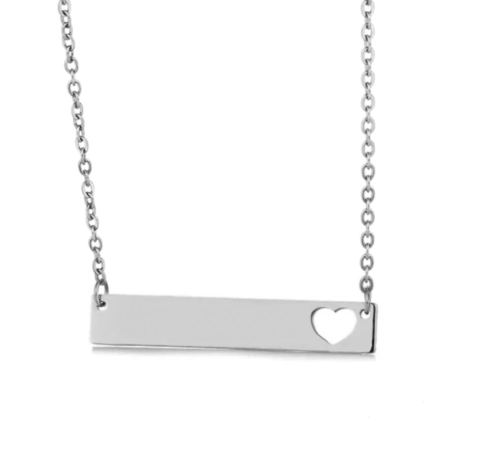 Bar Heart Necklace