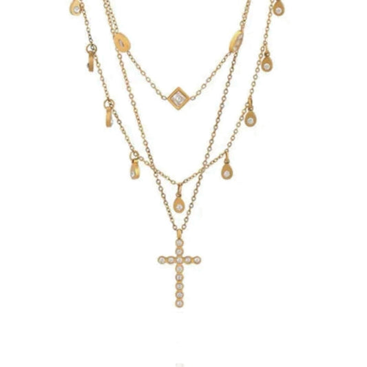 Cross Layered Necklace