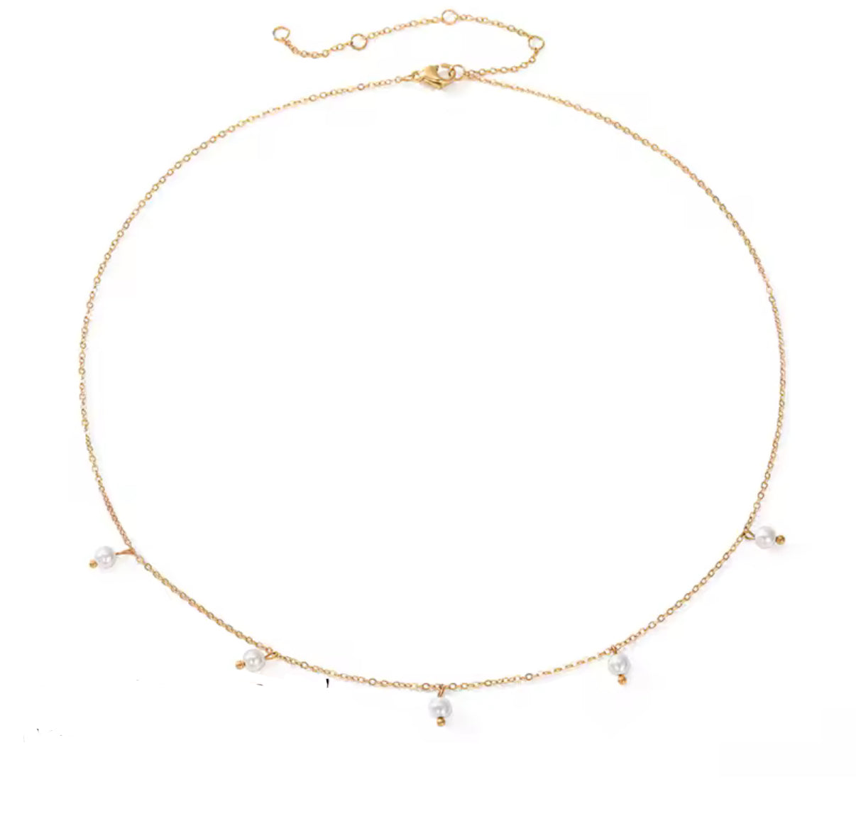 Mini Drop Pearls Necklace