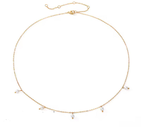 Mini Drop Pearls Necklace