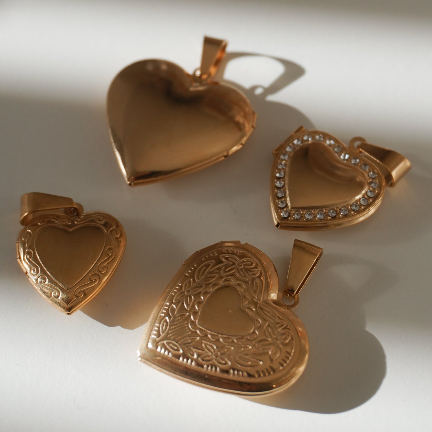 Sparkle Heart Locket Necklace (Medium)