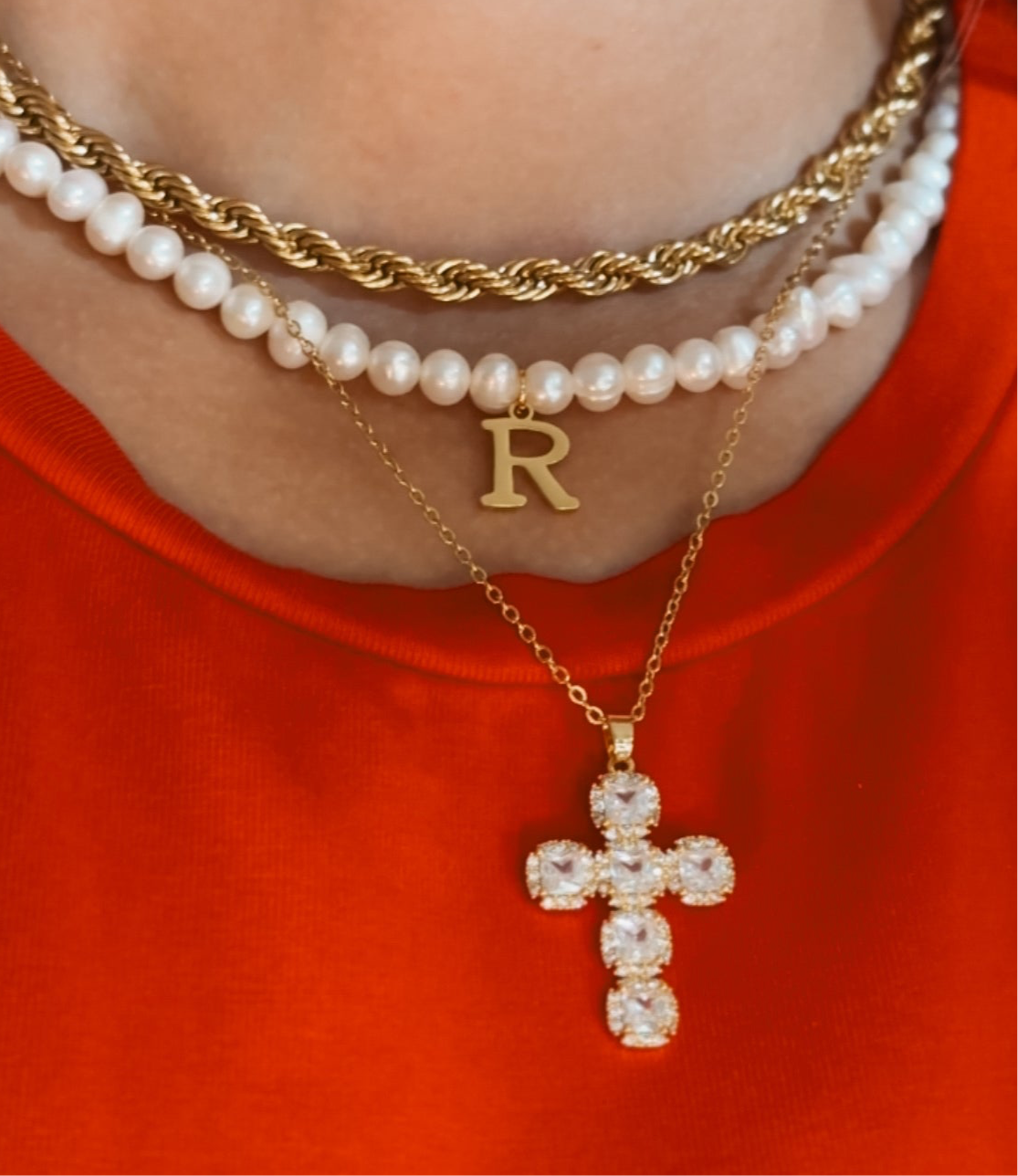 Fresh Pearl Initial Necklace