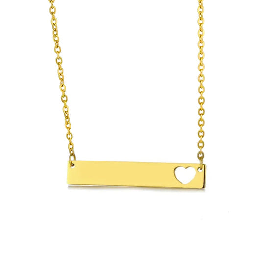 Bar Heart Necklace