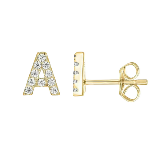 Crystal Initial Studs