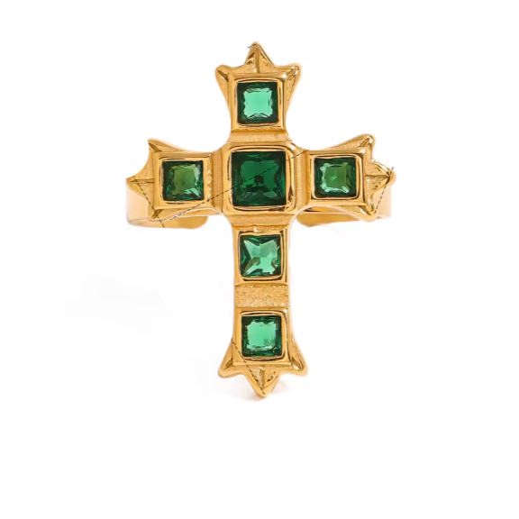 Green Cross Ring