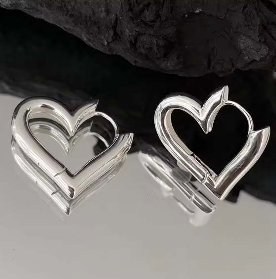 Silver Love Earrings