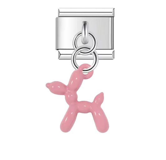 Pink Balloon Dog Charm