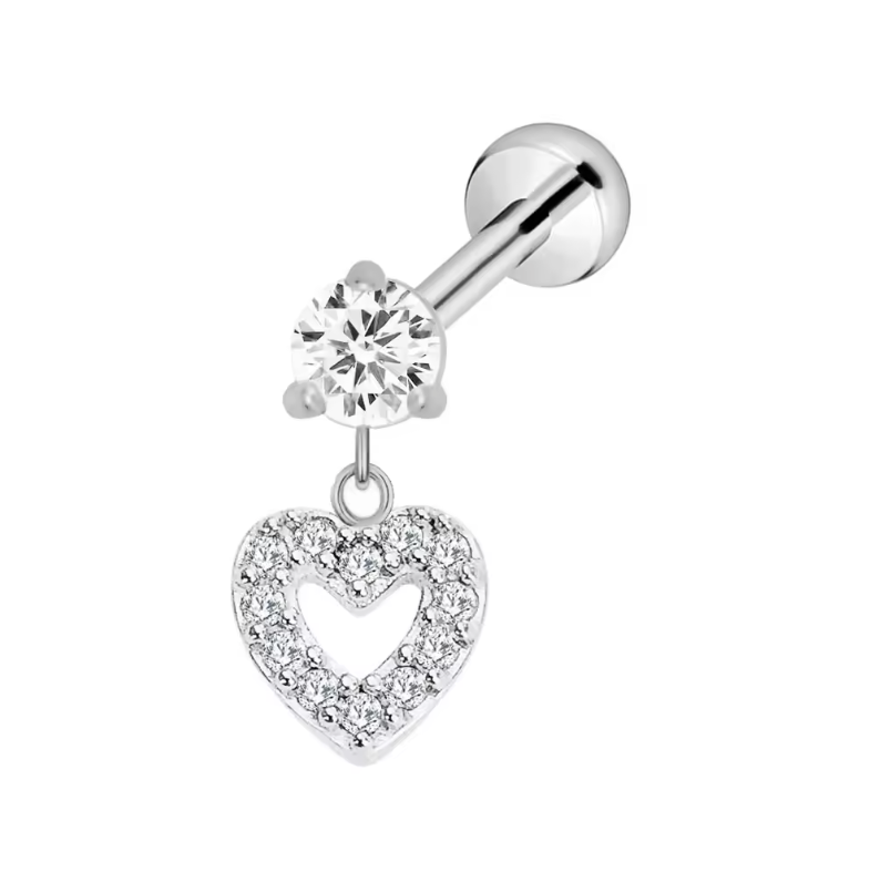 Drop Heart Stud