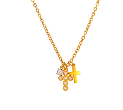 Double Cross Necklace