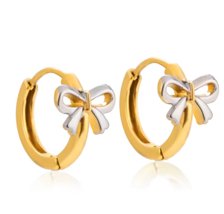 Two Tone Bow Hoops