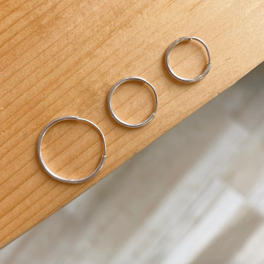 Plain Silver Hoops