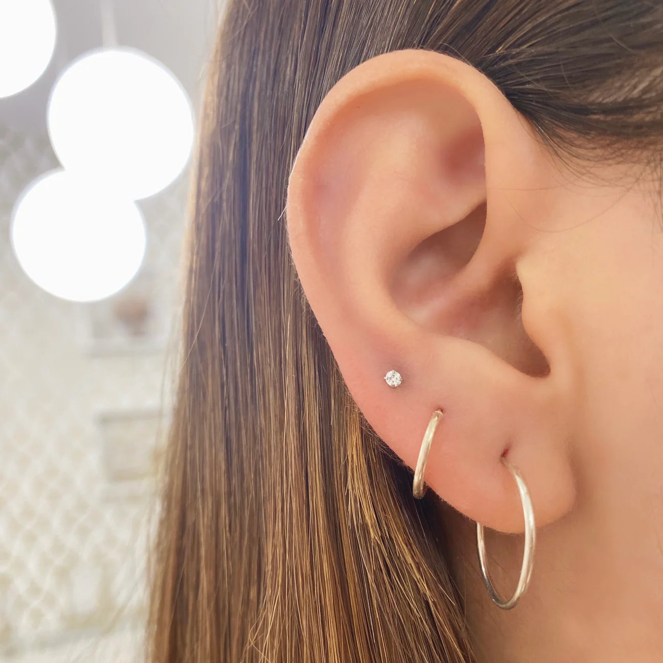 Plain Silver Hoops