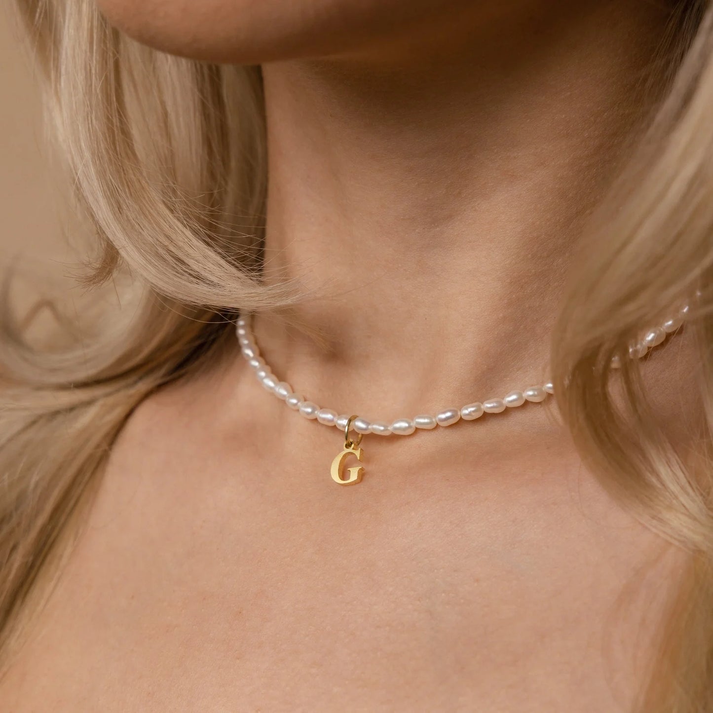 Fresh Pearl Initial Necklace